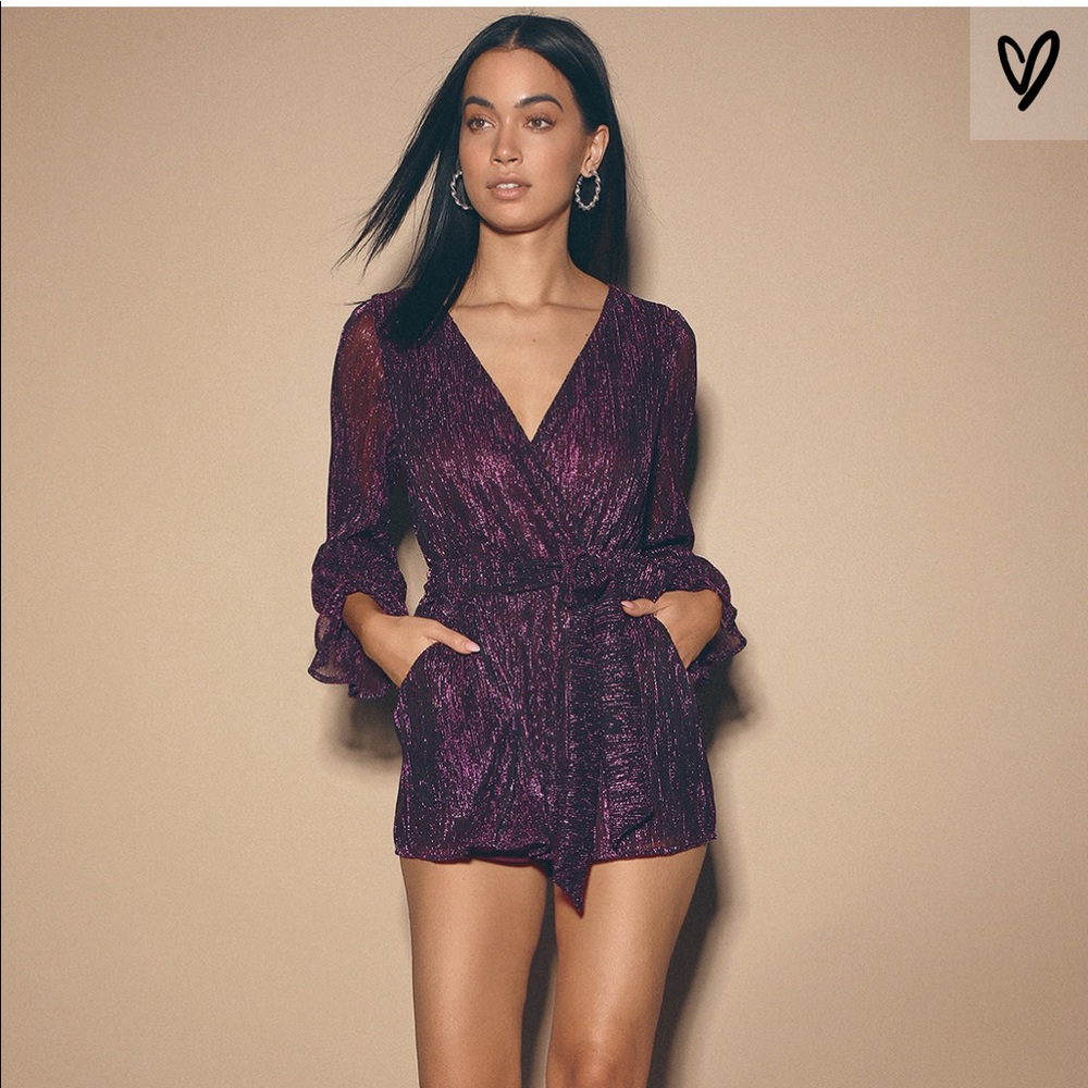Purple metallic romper 💜